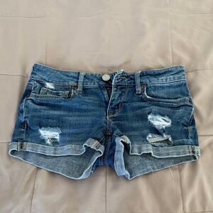 Aeropostale Blue Distressed Jean Shorts